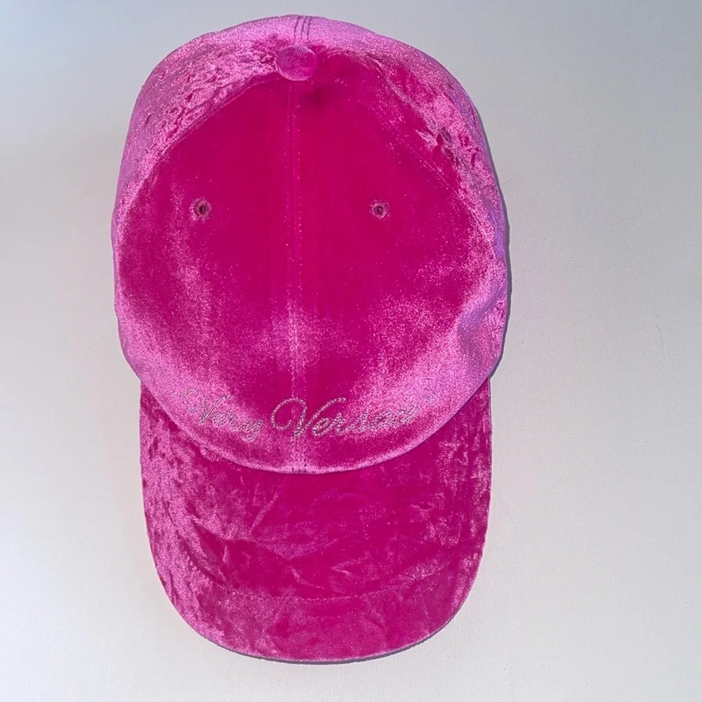 NWT VERY VERSACE VELVET PINK 59 SLIP-ON ADJUSTABLE BASEBALL CAP MADE IN ITALY - Picture 5 of 15